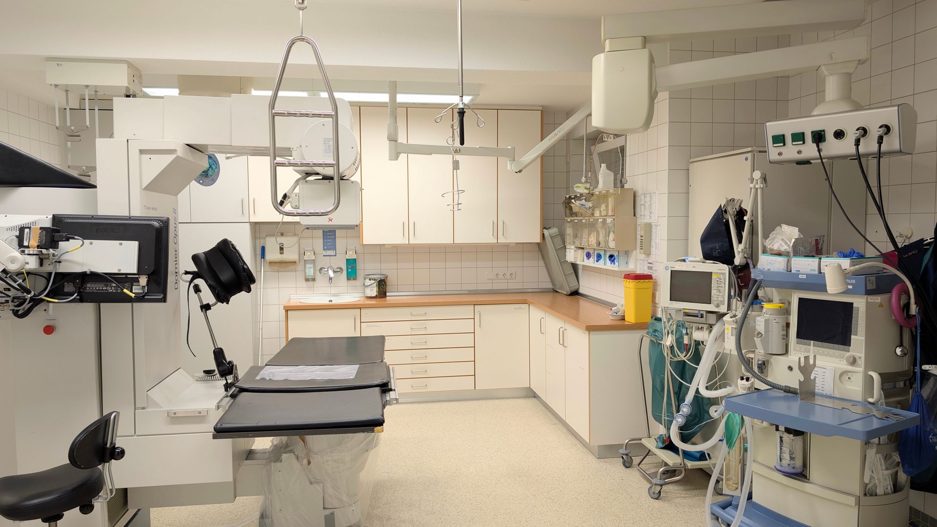 Modern hospital imaging room with medical equipment